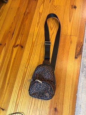 lululemon athletica Brown Leopard Print Crossbody Sling Bag